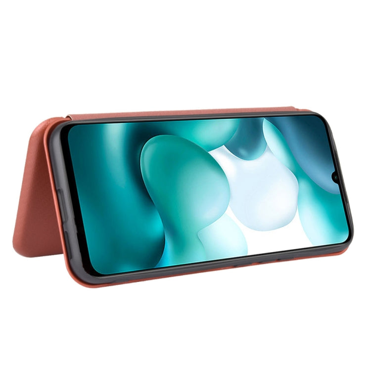 For Xiaomi Mi 10 Lite Carbon Fiber Texture Horizontal Flip TPU + PC + PU Leather Case with Card Slot