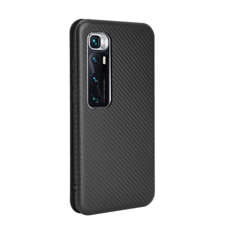 For Xiaomi Mi 10 Ultra Carbon Fiber Texture Horizontal Flip TPU + PC + PU Leather Case with Card Slot