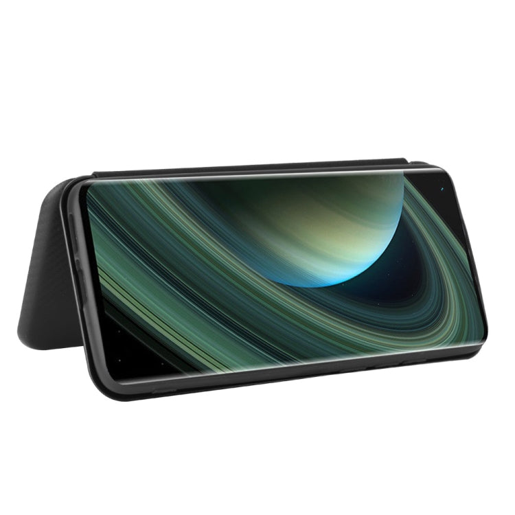For Xiaomi Mi 10 Ultra Carbon Fiber Texture Horizontal Flip TPU + PC + PU Leather Case with Card Slot