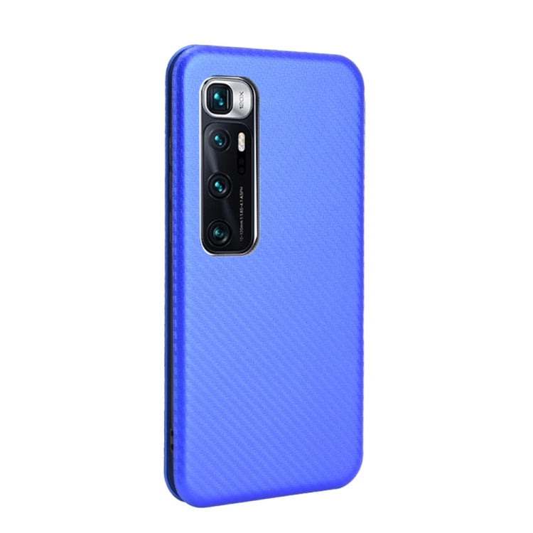 For Xiaomi Mi 10 Ultra Carbon Fiber Texture Horizontal Flip TPU + PC + PU Leather Case with Card Slot