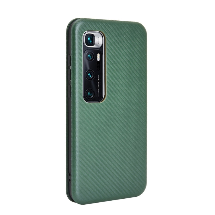 For Xiaomi Mi 10 Ultra Carbon Fiber Texture Horizontal Flip TPU + PC + PU Leather Case with Card Slot
