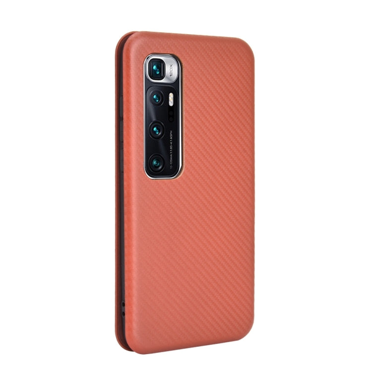 For Xiaomi Mi 10 Ultra Carbon Fiber Texture Horizontal Flip TPU + PC + PU Leather Case with Card Slot