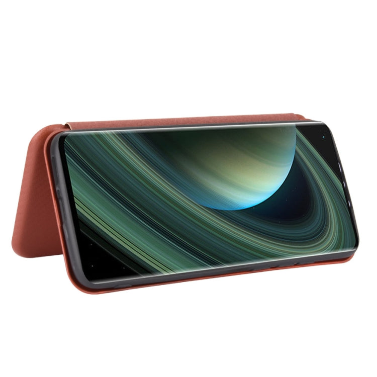 For Xiaomi Mi 10 Ultra Carbon Fiber Texture Horizontal Flip TPU + PC + PU Leather Case with Card Slot