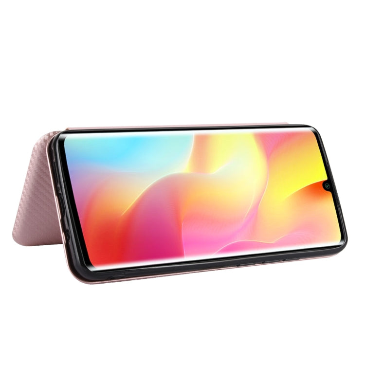 For Xiaomi Mi Note 10 Lite Carbon Fiber Texture Horizontal Flip TPU + PC + PU Leather Case with Card Slot