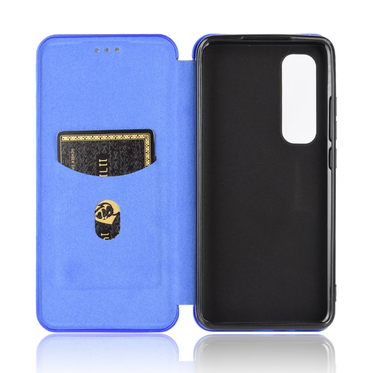 For Xiaomi Mi Note 10 Lite Carbon Fiber Texture Horizontal Flip TPU + PC + PU Leather Case with Card Slot