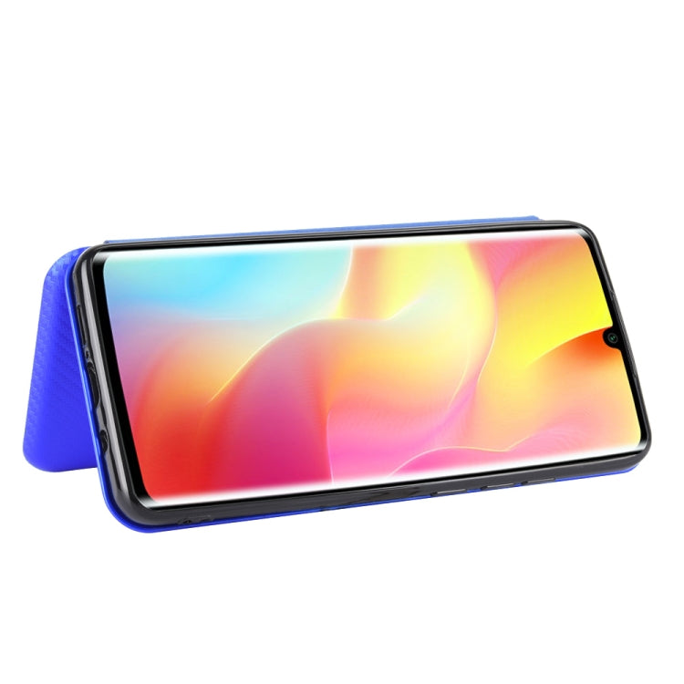 For Xiaomi Mi Note 10 Lite Carbon Fiber Texture Horizontal Flip TPU + PC + PU Leather Case with Card Slot