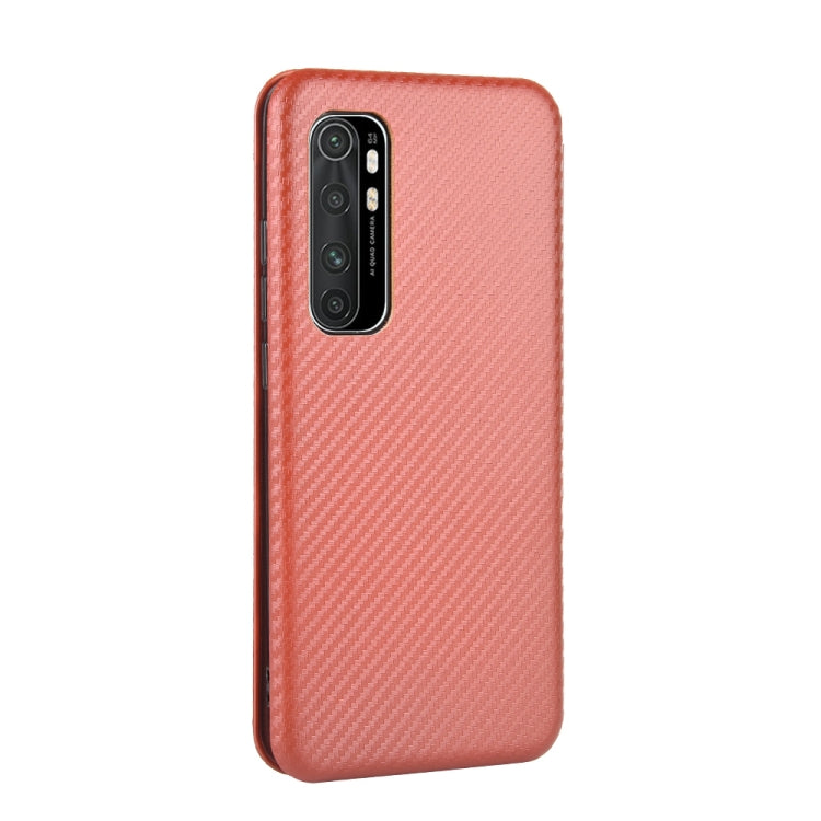 For Xiaomi Mi Note 10 Lite Carbon Fiber Texture Horizontal Flip TPU + PC + PU Leather Case with Card Slot