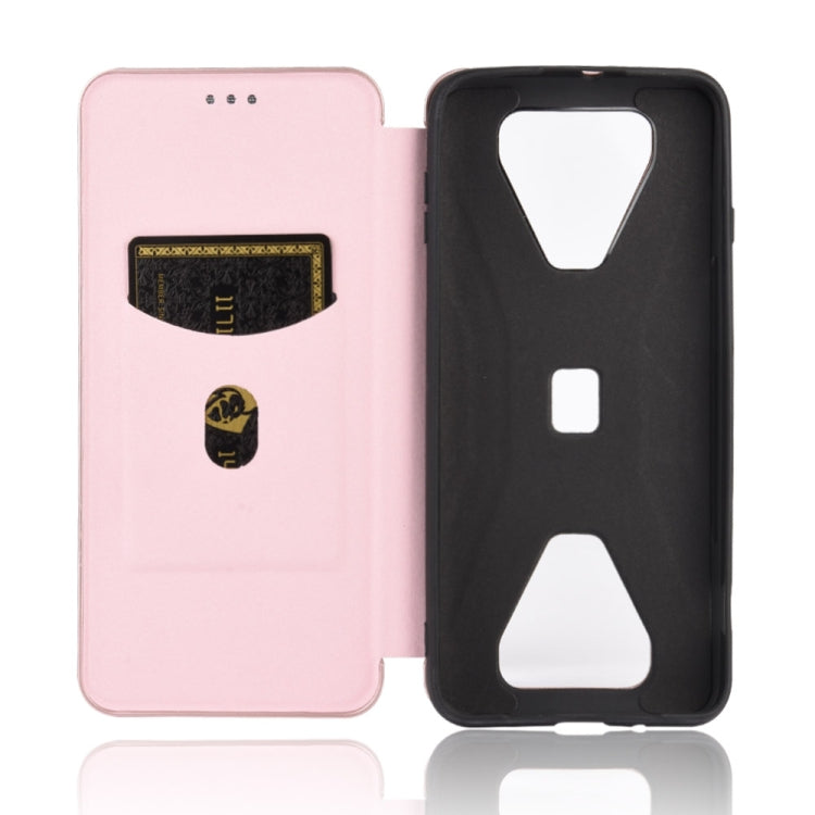 For Xiaomi Black Shark 3 Carbon Fiber Texture Horizontal Flip TPU + PC + PU Leather Case with Card Slot