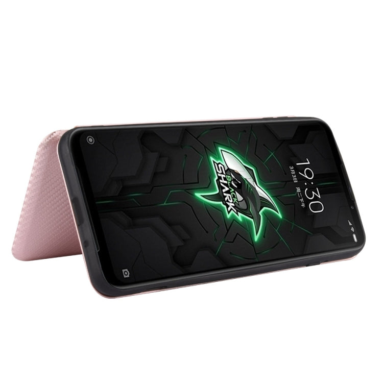 For Xiaomi Black Shark 3 Carbon Fiber Texture Horizontal Flip TPU + PC + PU Leather Case with Card Slot