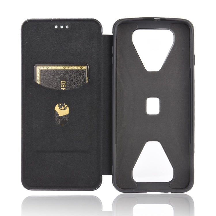 For Xiaomi Black Shark 3 Carbon Fiber Texture Horizontal Flip TPU + PC + PU Leather Case with Card Slot