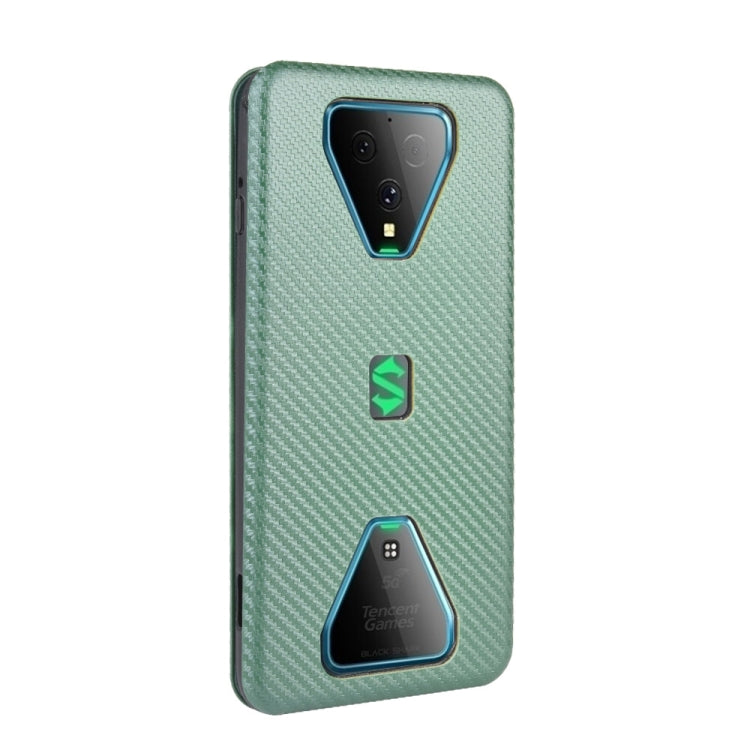 For Xiaomi Black Shark 3 Carbon Fiber Texture Horizontal Flip TPU + PC + PU Leather Case with Card Slot