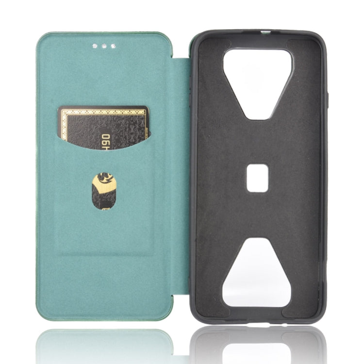 For Xiaomi Black Shark 3 Carbon Fiber Texture Horizontal Flip TPU + PC + PU Leather Case with Card Slot