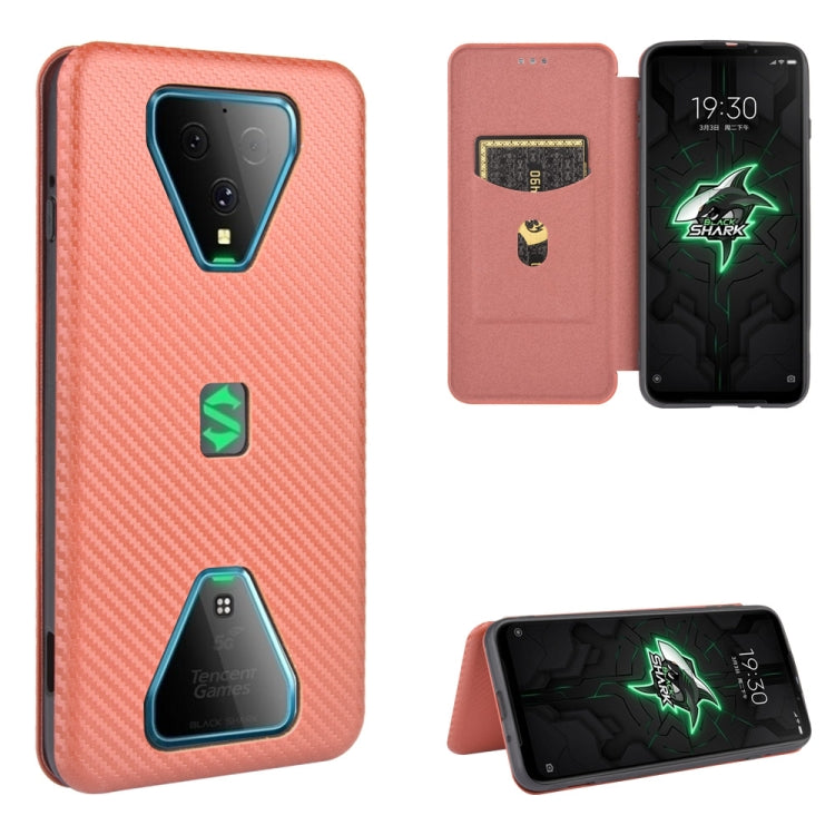 For Xiaomi Black Shark 3 Carbon Fiber Texture Horizontal Flip TPU + PC + PU Leather Case with Card Slot