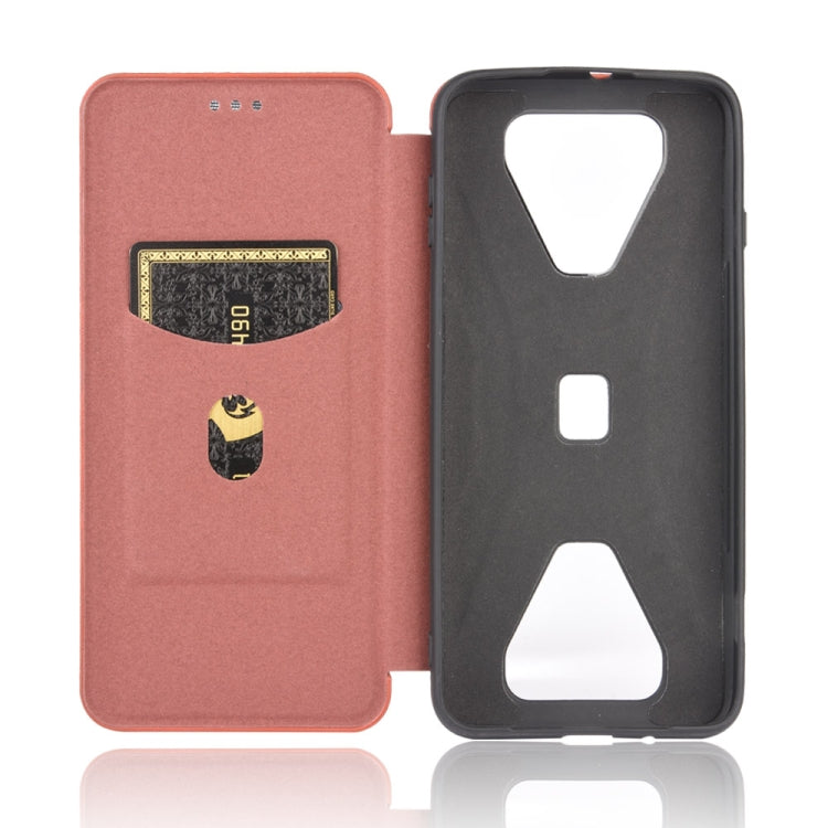 For Xiaomi Black Shark 3 Carbon Fiber Texture Horizontal Flip TPU + PC + PU Leather Case with Card Slot