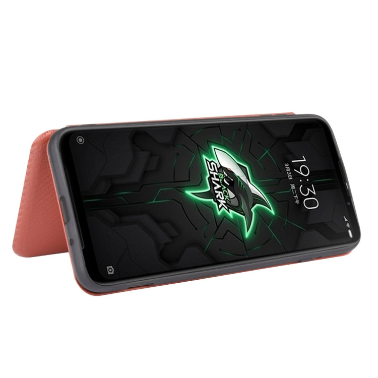 For Xiaomi Black Shark 3 Carbon Fiber Texture Horizontal Flip TPU + PC + PU Leather Case with Card Slot