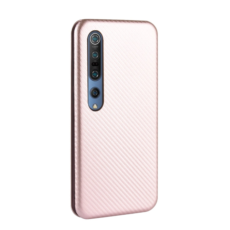 For Xiaomi Mi 10 Pro 5G Carbon Fiber Texture Horizontal Flip TPU + PC + PU Leather Case with Card Slot