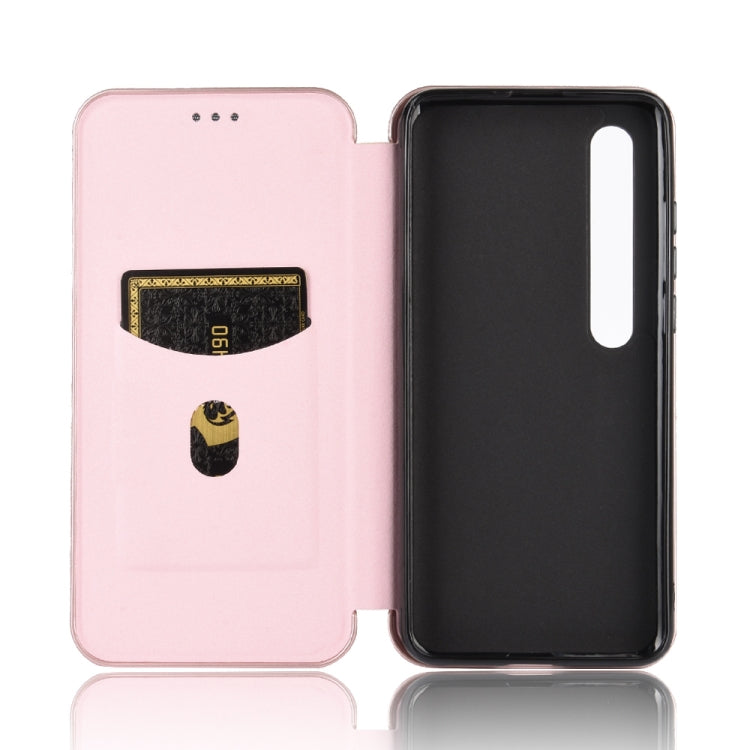 For Xiaomi Mi 10 Pro 5G Carbon Fiber Texture Horizontal Flip TPU + PC + PU Leather Case with Card Slot