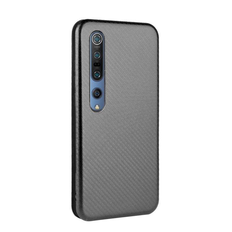 For Xiaomi Mi 10 Pro 5G Carbon Fiber Texture Horizontal Flip TPU + PC + PU Leather Case with Card Slot