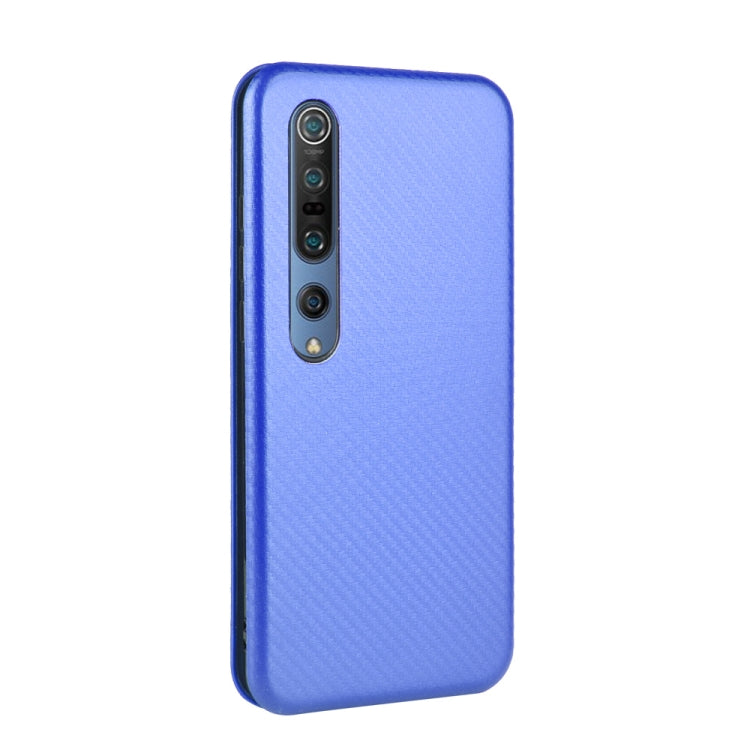 For Xiaomi Mi 10 Pro 5G Carbon Fiber Texture Horizontal Flip TPU + PC + PU Leather Case with Card Slot