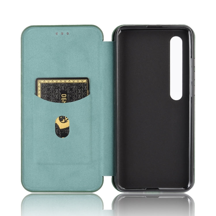 For Xiaomi Mi 10 Pro 5G Carbon Fiber Texture Horizontal Flip TPU + PC + PU Leather Case with Card Slot