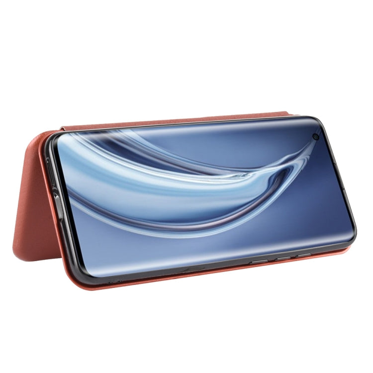 For Xiaomi Mi 10 Pro 5G Carbon Fiber Texture Horizontal Flip TPU + PC + PU Leather Case with Card Slot