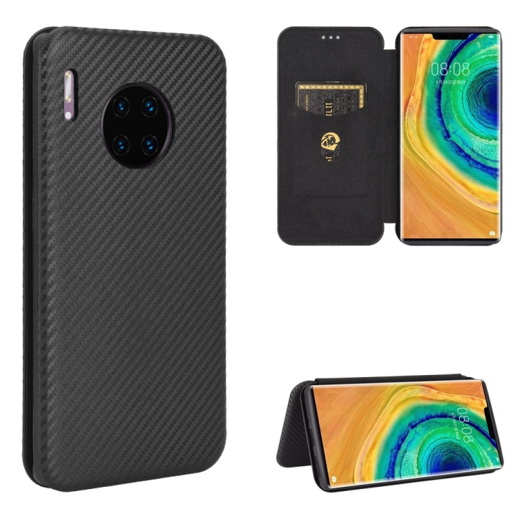For Huawei Mate 30 Pro Carbon Fiber Texture Horizontal Flip TPU + PC + PU Leather Case with Card Slot