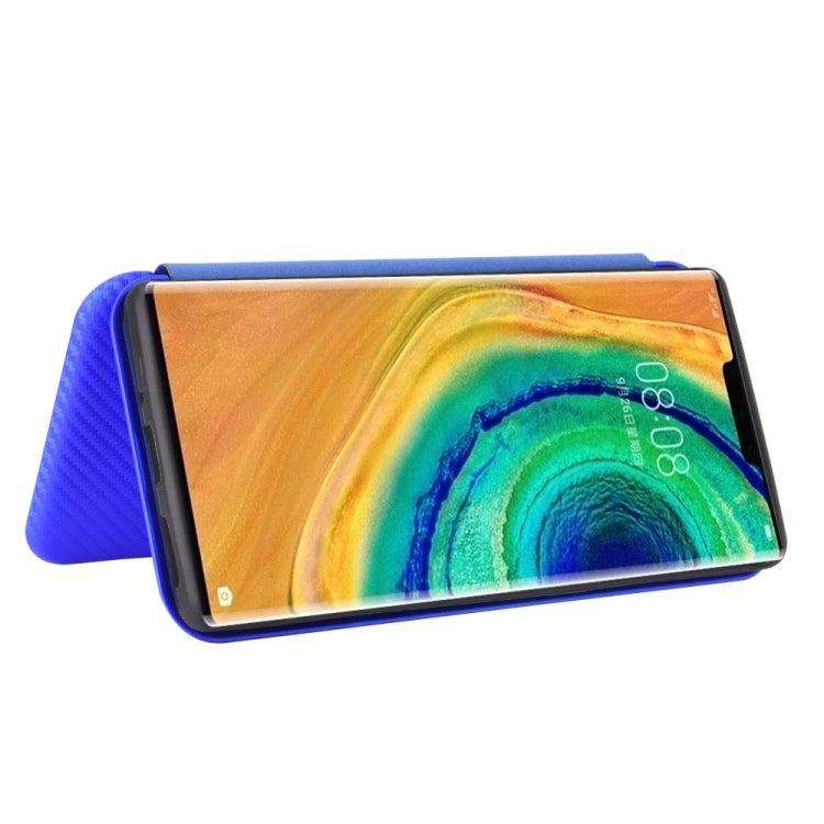 For Huawei Mate 30 Pro Carbon Fiber Texture Horizontal Flip TPU + PC + PU Leather Case with Card Slot