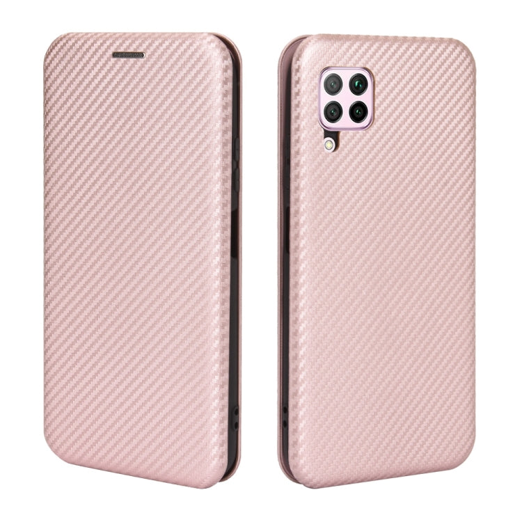 For Huawei nova 6 SE / nova 7i Carbon Fiber Texture Horizontal Flip TPU + PC + PU Leather Case with Card Slot