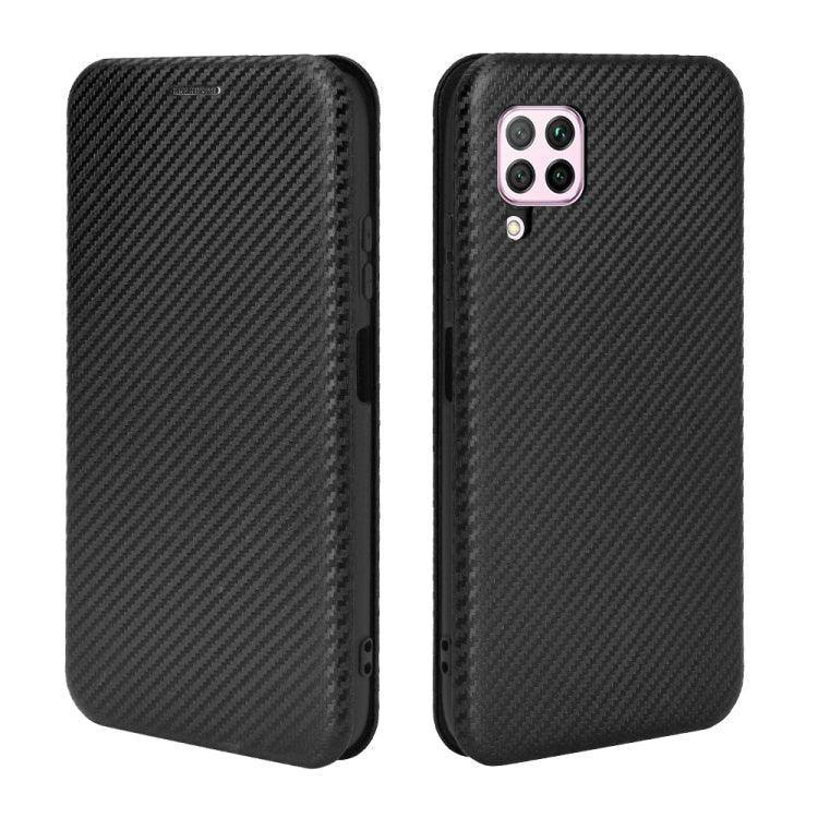 For Huawei nova 6 SE / nova 7i Carbon Fiber Texture Horizontal Flip TPU + PC + PU Leather Case with Card Slot