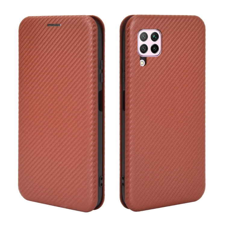 For Huawei nova 6 SE / nova 7i Carbon Fiber Texture Horizontal Flip TPU + PC + PU Leather Case with Card Slot