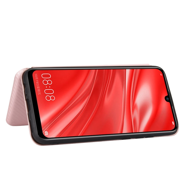 For Huawei Honor 10i / 20i Carbon Fiber Texture Horizontal Flip TPU + PC + PU Leather Case with Card Slot