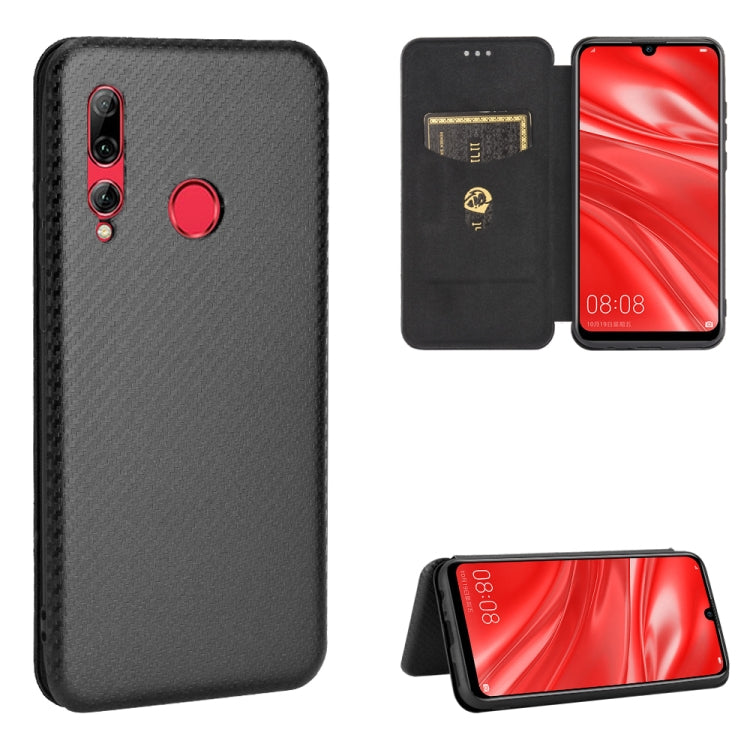 For Huawei Honor 10i / 20i Carbon Fiber Texture Horizontal Flip TPU + PC + PU Leather Case with Card Slot