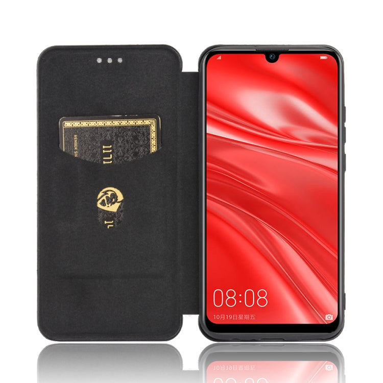 For Huawei Honor 10i / 20i Carbon Fiber Texture Horizontal Flip TPU + PC + PU Leather Case with Card Slot