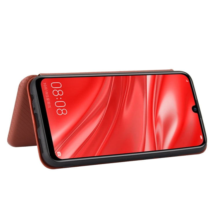 For Huawei Honor 10i / 20i Carbon Fiber Texture Horizontal Flip TPU + PC + PU Leather Case with Card Slot