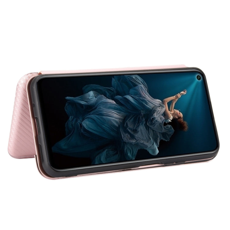 For Huawei Honor 20 / nova 5T Carbon Fiber Texture Horizontal Flip TPU + PC + PU Leather Case with Card Slot