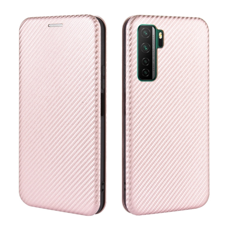For Huawei nova 7 SE / P40 Lite 5G Carbon Fiber Texture Horizontal Flip TPU + PC + PU Leather Case with Card Slot