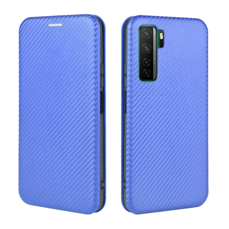 For Huawei nova 7 SE / P40 Lite 5G Carbon Fiber Texture Horizontal Flip TPU + PC + PU Leather Case with Card Slot