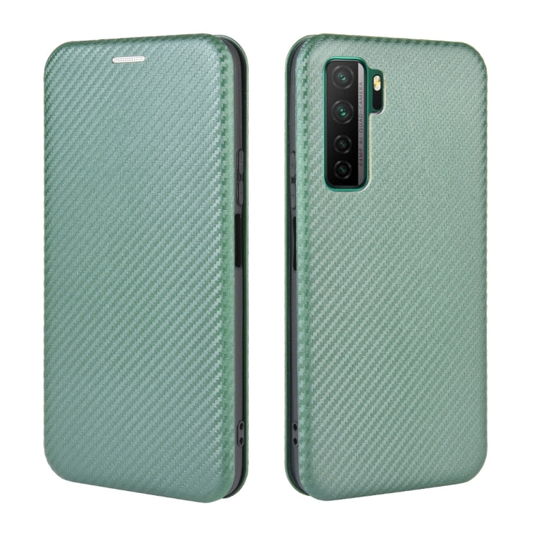 For Huawei nova 7 SE / P40 Lite 5G Carbon Fiber Texture Horizontal Flip TPU + PC + PU Leather Case with Card Slot