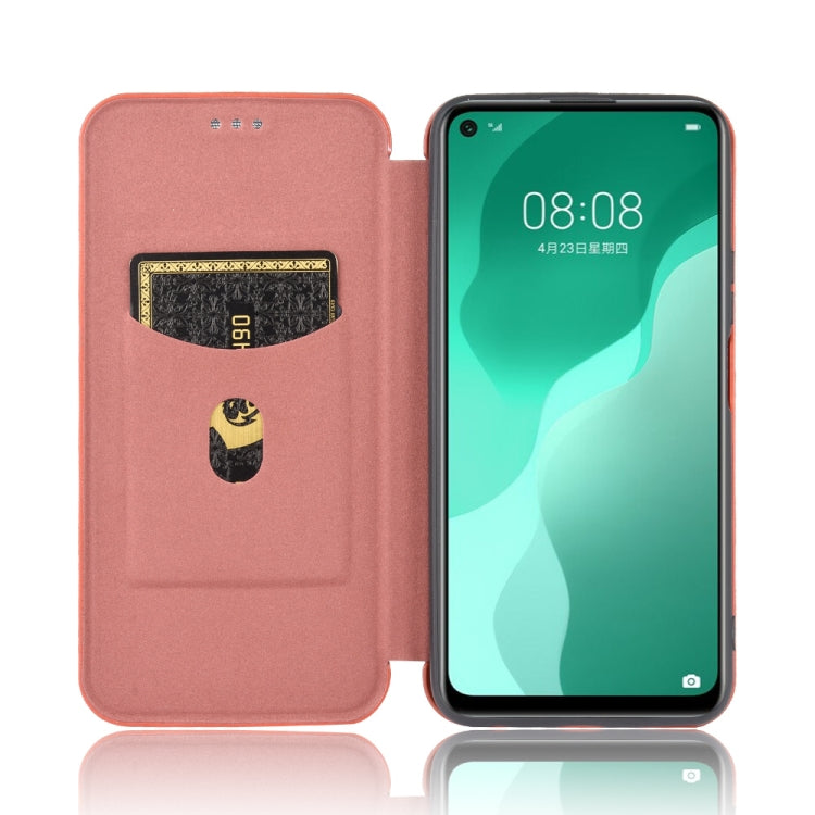 For Huawei nova 7 SE / P40 Lite 5G Carbon Fiber Texture Horizontal Flip TPU + PC + PU Leather Case with Card Slot