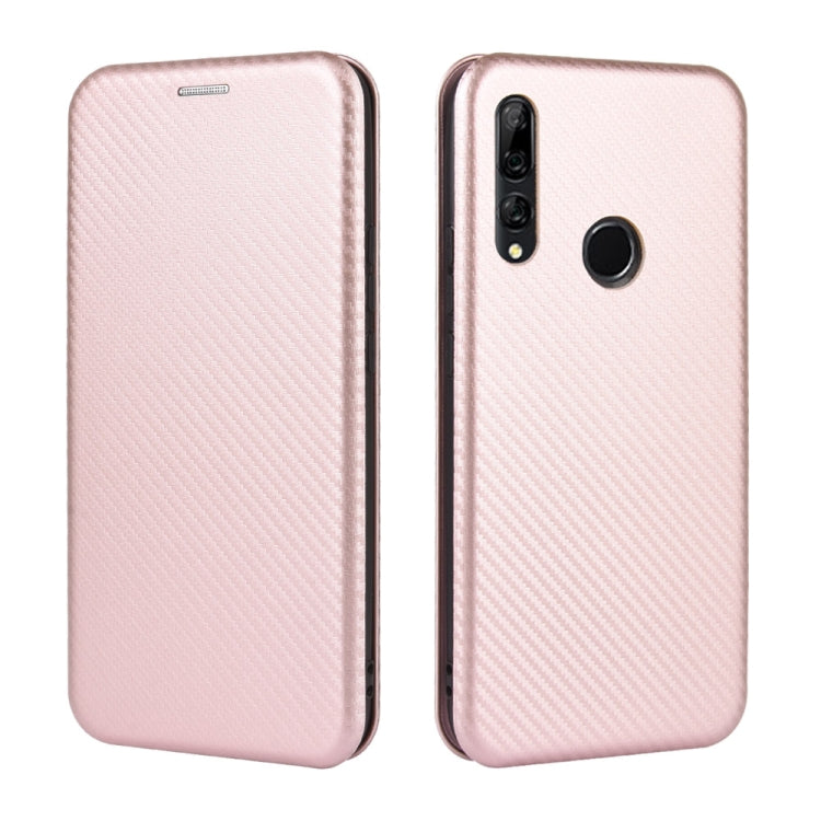 For Huawei P Smart Z / Y9 Prime (2019) Carbon Fiber Texture Horizontal Flip TPU + PC + PU Leather Case with Card Slot