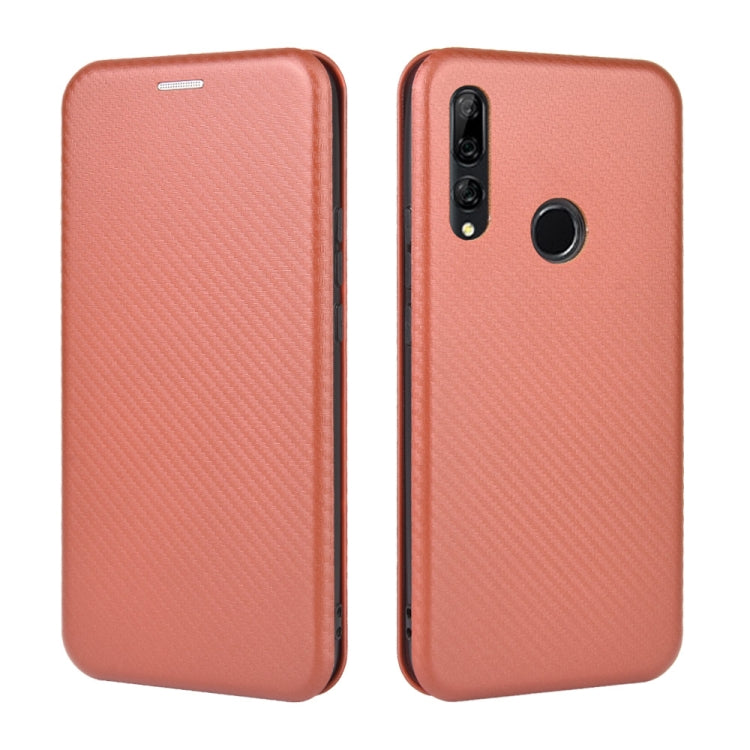 For Huawei P Smart Z / Y9 Prime (2019) Carbon Fiber Texture Horizontal Flip TPU + PC + PU Leather Case with Card Slot