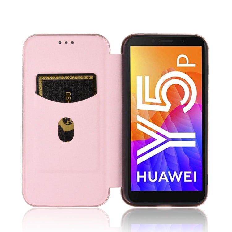 For Huawei Y5p / Honor 9S Carbon Fiber Texture Horizontal Flip TPU + PC + PU Leather Case with Card Slot