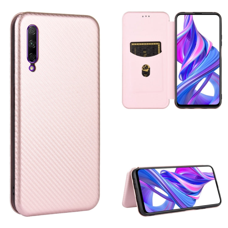For Huawei Honor 9X Pro Carbon Fiber Texture Horizontal Flip TPU + PC + PU Leather Case with Card Slot