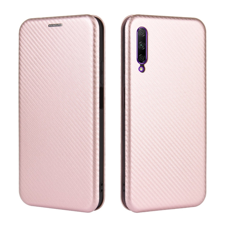 For Huawei Honor 9X Pro Carbon Fiber Texture Horizontal Flip TPU + PC + PU Leather Case with Card Slot