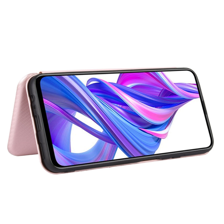 For Huawei Honor 9X Pro Carbon Fiber Texture Horizontal Flip TPU + PC + PU Leather Case with Card Slot