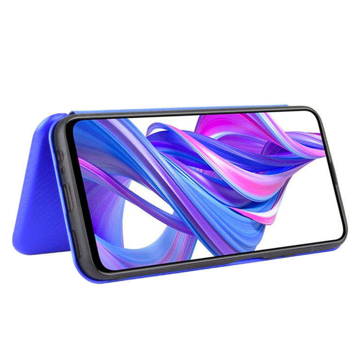 For Huawei Honor 9X Pro Carbon Fiber Texture Horizontal Flip TPU + PC + PU Leather Case with Card Slot