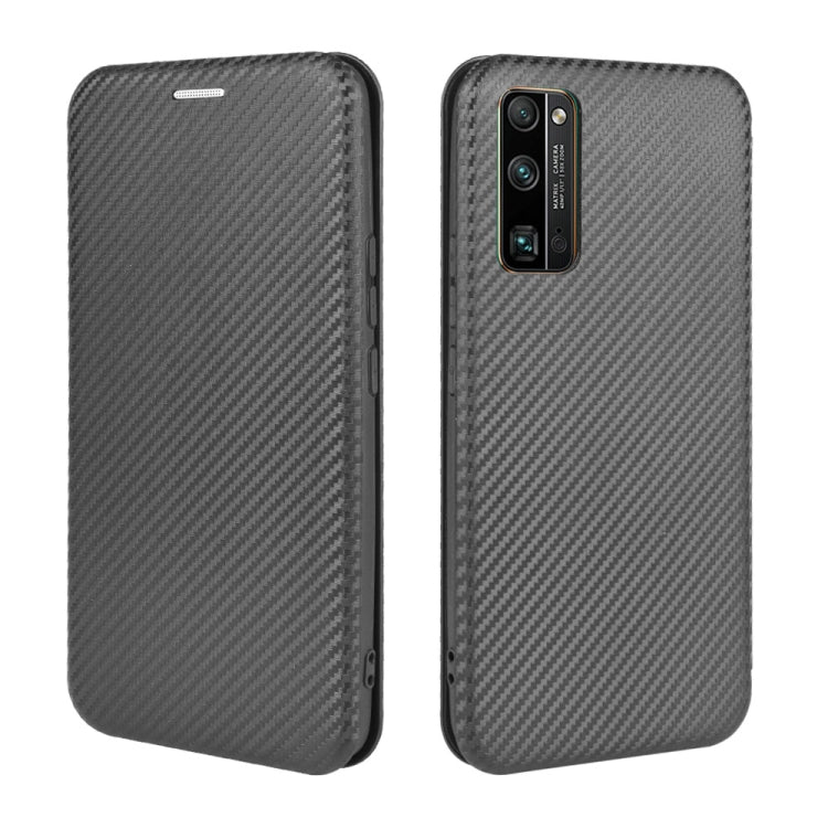 For Huawei Honor 30 Pro Carbon Fiber Texture Horizontal Flip TPU + PC + PU Leather Case with Card Slot