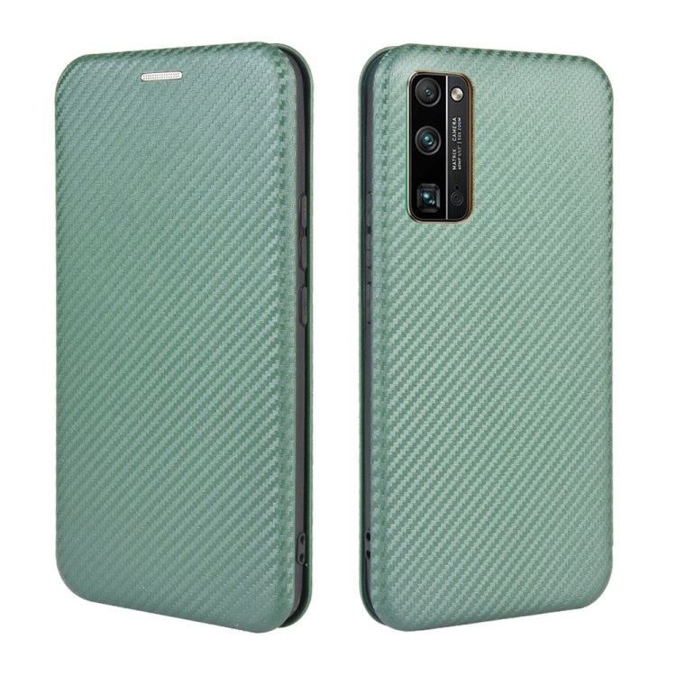 For Huawei Honor 30 Pro Carbon Fiber Texture Horizontal Flip TPU + PC + PU Leather Case with Card Slot