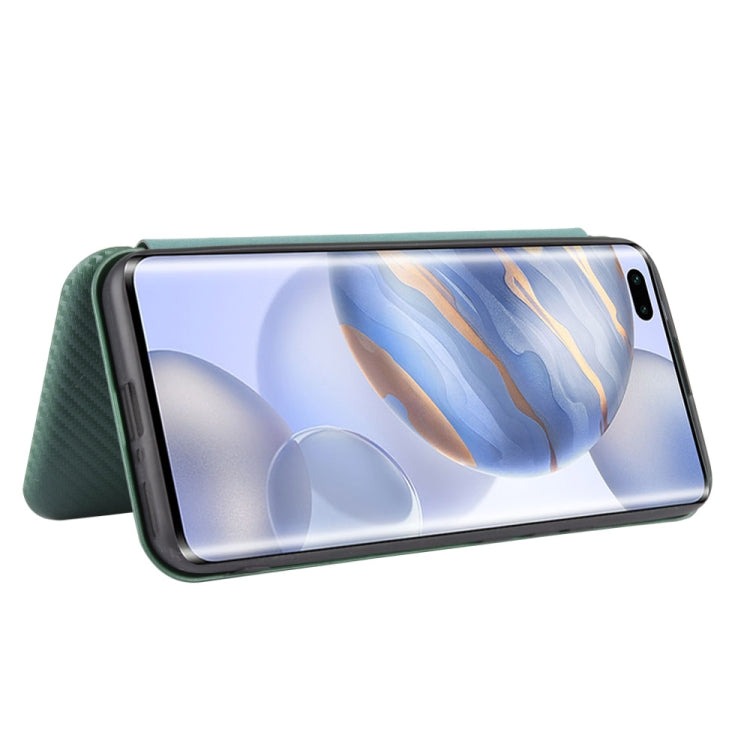 For Huawei Honor 30 Pro Carbon Fiber Texture Horizontal Flip TPU + PC + PU Leather Case with Card Slot