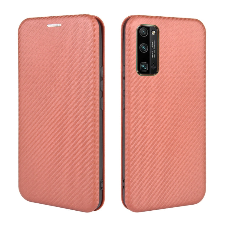 For Huawei Honor 30 Pro Carbon Fiber Texture Horizontal Flip TPU + PC + PU Leather Case with Card Slot